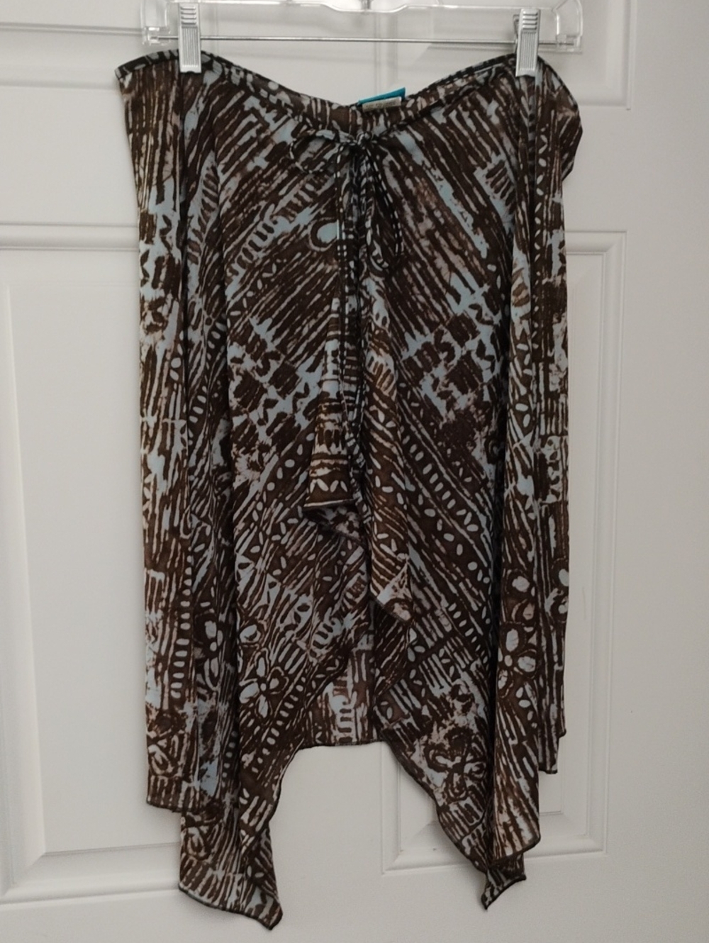 Profile By Gottex Brown and Light Blue Printed Swim Sarong